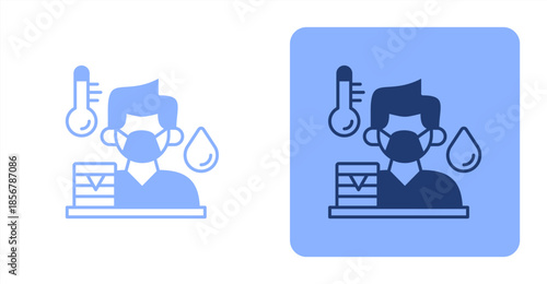 Illness Mixed  Two-tone color and contrasting background icon illustration