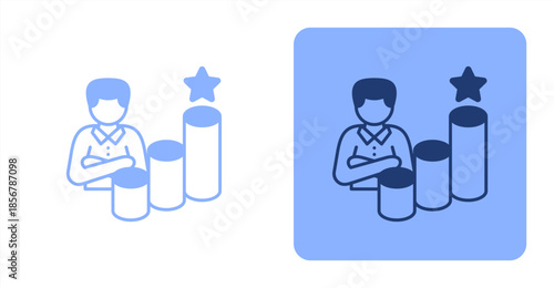 Ambition Mixed  Two-tone color and contrasting background icon illustration