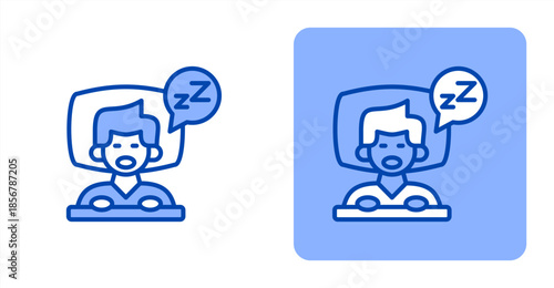 Insomnia Line Color  Two-tone color and contrasting background icon illustration