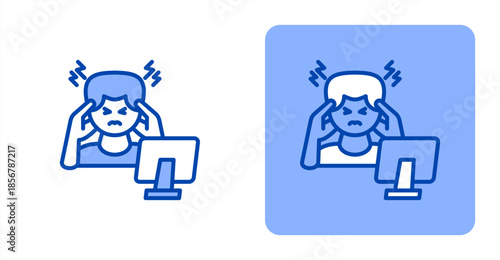 Stress Line Color  Two-tone color and contrasting background icon illustration