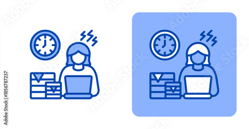 Overload Line Color  Two-tone color and contrasting background icon illustration