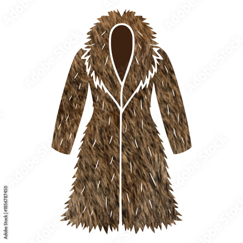 brown fur coat vector