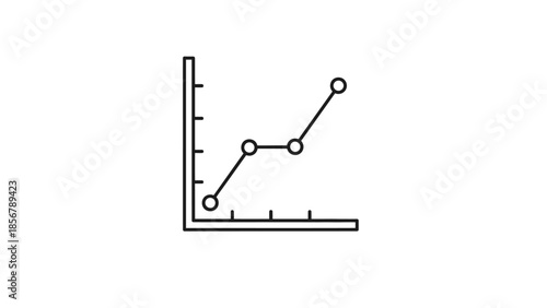 Simple Line Graph Chart Showing Growth Trend on Isolated White Background