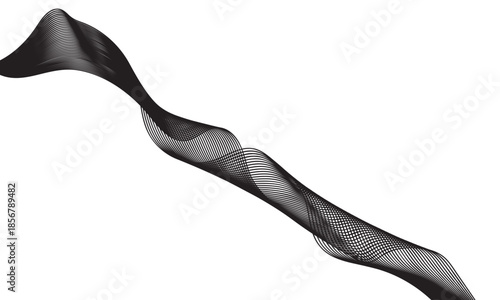 black and white necktie on white