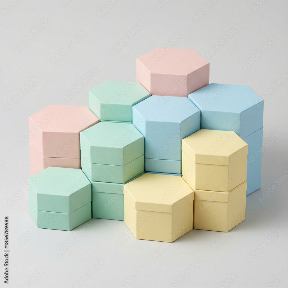Obraz premium Magnetic Hexagon Modular Gift Boxes