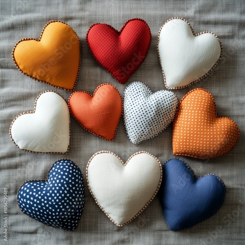  colorful heart pillows