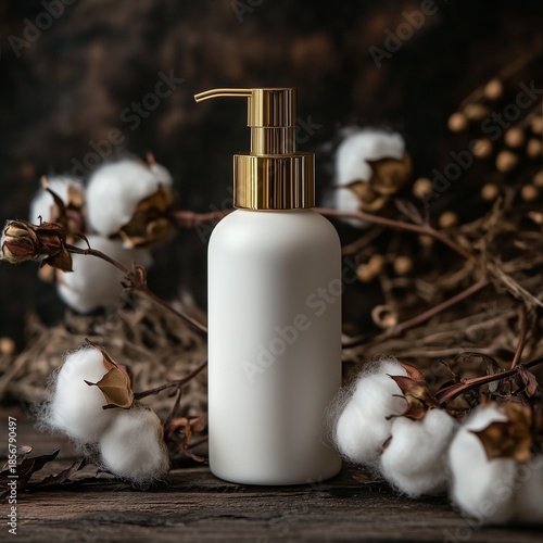 elegant white cosmetic bottle