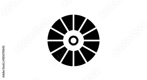 Circle segments chart sign black white icon