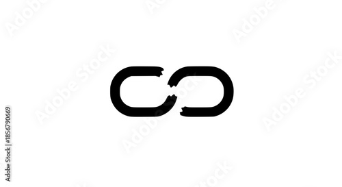 Chain union sign black white icon