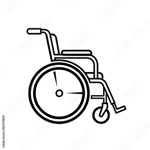 Wheelchair Icon Outline – Mobility Accessibility Medical Vector Illustration