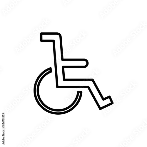 Wheelchair Icon Outline – Mobility Accessibility Medical Vector Illustration