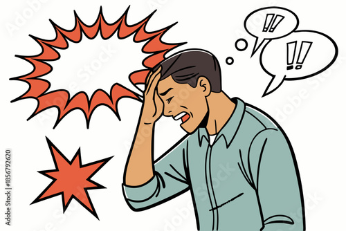 Man facepalm gesture in a clean vector illustration. Suitable for emotive designs, memes, and reaction-themed projects.