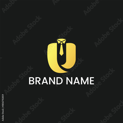 Luxury Golden Letter U Elegant Fashion And Beauty Logo