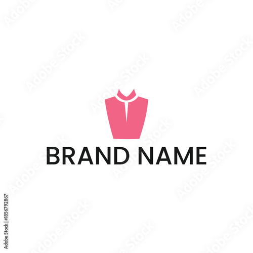 Minimalist Pink Dress Icon for Women's Fashion Boutique Logo