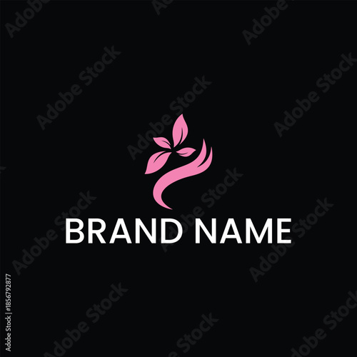 Minimalist Pink Floral Fashion Logo