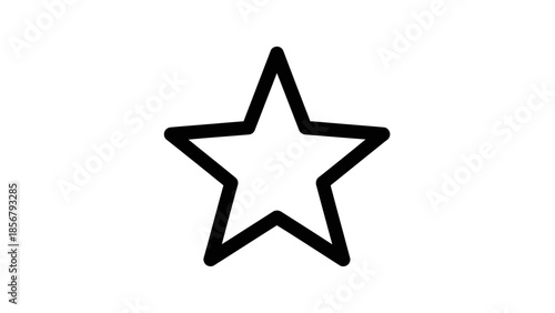Simple minimalist outline drawing of a five-pointed star, representing rating, favorite, or quality on an isolated white background.