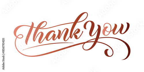 hank You Calligraphy Typography Vector Design on White Background