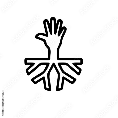 Human hand with roots