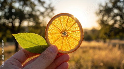 A slice of dried orange hel...
