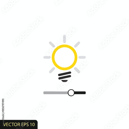Vector illustration of a lightbulb with adjustable brightness slider