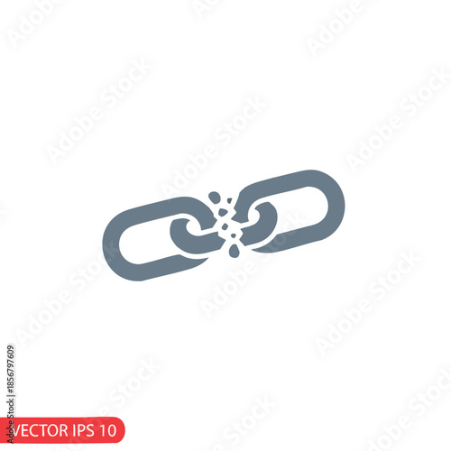A grey chain icon with a broken link, depicting fragmentation