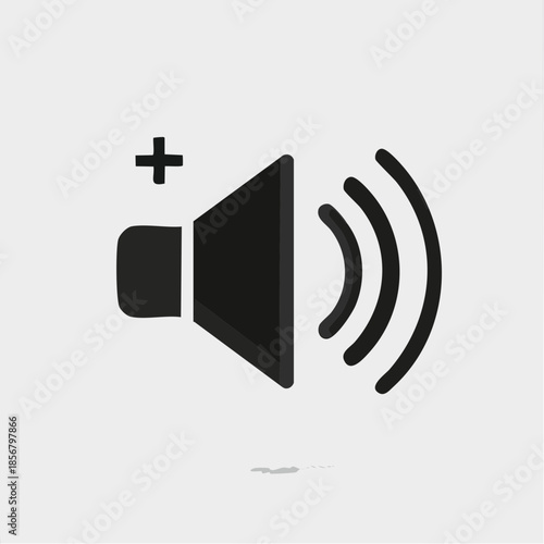 Vector illustration of a speaker icon on a metal internet button symbol for web communication and wireless audio volume technology connection