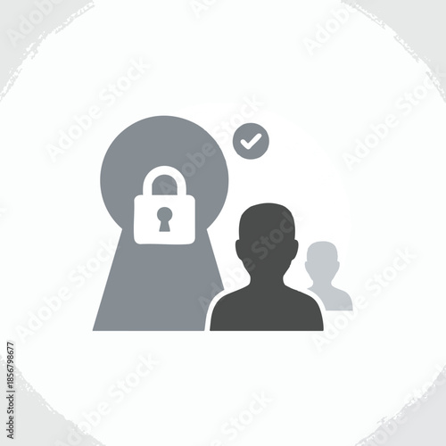 Icon Keyhole, lock, people, checkmark, security concept