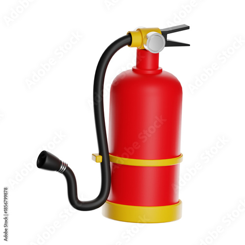 Red fire extinguisher providing fire safety protection