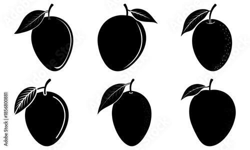 Five black plums with leaves on white background fruit leaf 1