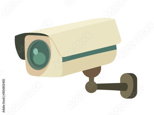 Surveillance camera. Detective. Flat vector clipart, illustration with isolated background.