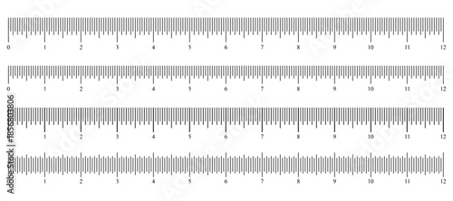 Measurement scale markup with inch size for rulers or Size indicators measuring tool vector illustration