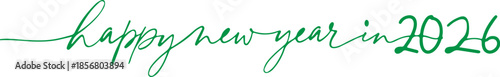 happy new year 2026 handwritten calligraphy text