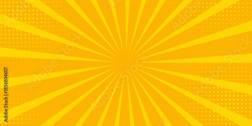 Wallpaper Mural Abstract orange comic background. Art pop cartoon backdrop. Halftone effect pattern. Fun anime texture. Starburst manga style bg. Mark popart radial gradient. Spiral, swirl, comic rays. Torontodigital.ca