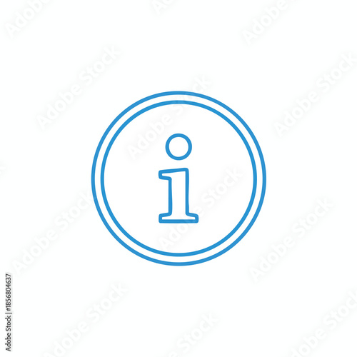 A blue "i" icon inside a double-lined circle, against a white background