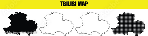 tbilisi map vector illustration isolated on transparent background for design