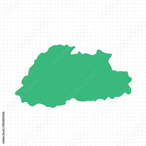 Map of Butane, sign silhouette. World Map Globe. Vector Illustration isolated on white background. Asian continent.