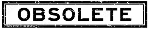 Grunge black obsolete word square rubber seal stamp on white background