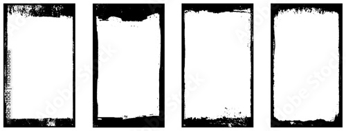 Old covers set isolated on white background. Vector realistic illustration of scratched rectangular paper frames with grungy grainy texture, worn cd record mockup with blank surface