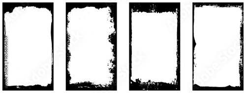 Old covers set isolated on white background. Vector realistic illustration of scratched rectangular paper frames with grungy grainy texture, worn cd record mockup with blank surface