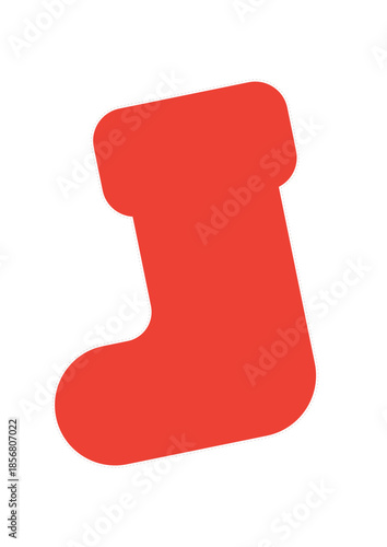 christmas sock icon over white background, flat style, vector illustration