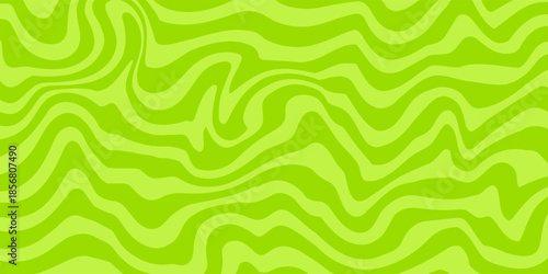 Abstract green background with hypnotic wavy lines pattern. Fresh and natural background