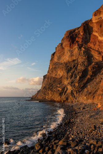 sunset on the coast of La Gomera island on the Canarian Islands