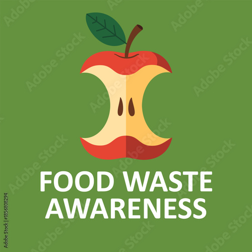 Food waste awareness poster vector illustration zero leftovers organic recycling reduce green concept food resources sustainable reduce reuse