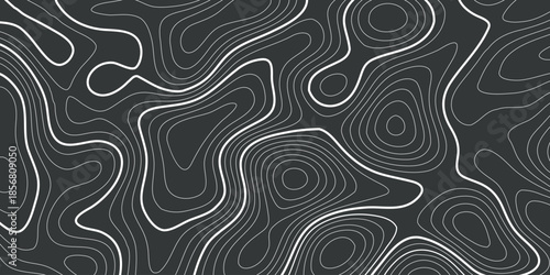 Abstract topographic contour lines on blue background. Geographic abstract flat pattern. Simple cartography texture. Vector illustration eps10