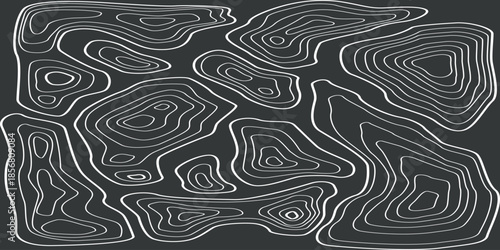 Abstract topographic contour lines on blue background. Geographic abstract flat pattern. Simple cartography texture. Vector illustration eps10