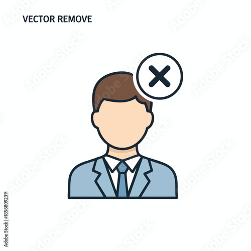A person icon with an "X" mark, suggesting removal or cancellation