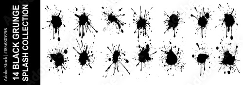 Grunge splashes set vector. 