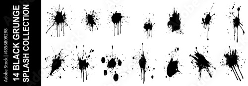Grunge splashes set vector. 
