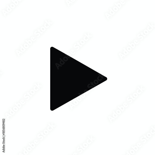 A black, rounded-corner triangle in the center on a white background