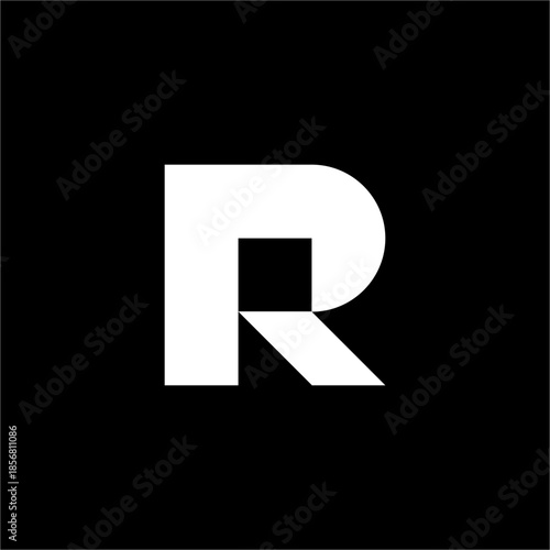 Futuristic RP or PR  abstract icon with a dynamic feel. Perfectly suited for cybersecurity, data analytics, or modern architecture.